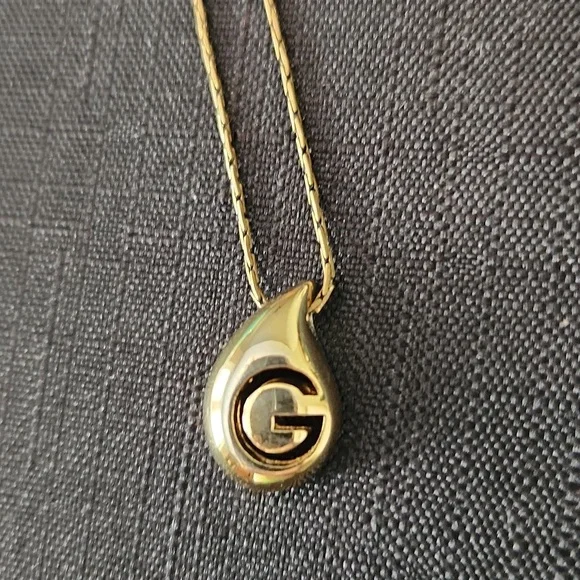 Givenchy Gold Necklace w/ "G" Pendant - Picture 6 of 8